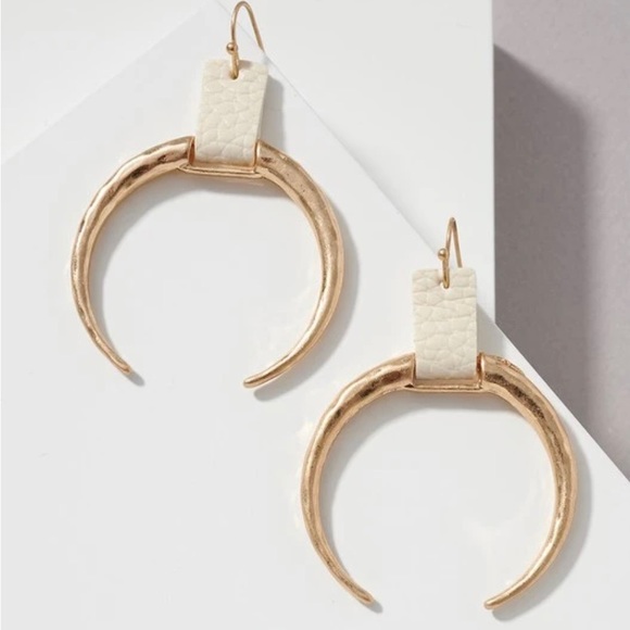 Grit and Grace Jewelry - Last 1! Hammered Crescent Horn Drop Earrings